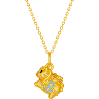 周六福 ZLF）新年黄金吊坠5D硬金女款生肖马驮宝宝马珐琅沙面吊坠 定价 1.09g