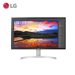 LG 31.5英寸4K电脑显示器 IPS高清32UN650K 白