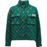 VEROMODA夹克外套春季复古运动风字母老花口袋立领上衣3241J9007 E60冬青绿色 170/88A/L