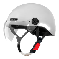 雅迪电动车头盔 3C认证电动车摩托车电瓶车自行车头盔男女通用 简约款3C头盔 灰色【赠样品镜片】 短透明镜片