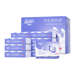 润点 乳霜纸牛乳润肤纸3层100抽 12包婴儿柔纸巾宿舍鼻子纸