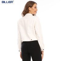 BILLION休闲牛仔外套短款女装夹克小个子长袖上衣外穿春季时尚百搭20167 白色 L 、106-115斤