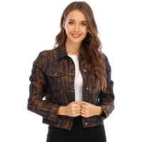 BILLION休闲牛仔外套短款女装夹克小个子长袖上衣外穿春季时尚百搭20167 提花 XL 、116-125斤