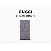 Gucci古驰围巾羊毛蚕丝男女款简约百搭多色165904 3G646 1659043G6461264-灰褐色(信封礼袋)