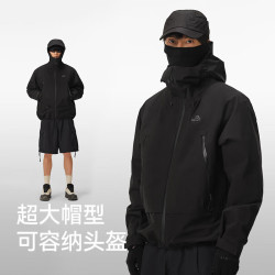 伯希和 硬壳冲锋衣男女户外夏季防雨夹克登山服外套 曜石黑/全天候硬壳 M