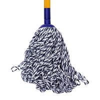 妙洁长杆拖把墩布自拧水拖把拖布棉线传统老式拖把水泥大理石地面圆拖 棉线拖把1杆3头