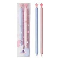 KACO 中性笔popup樱花中性笔两支装ins高颜值粉色按动式黑笔0.5mm办公文具创意少女心签字笔