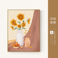 艾格辰北欧餐厅电表箱装饰画餐桌墙上竖版配电箱遮挡画客厅过道竖幅挂画 A 30*40翻盖