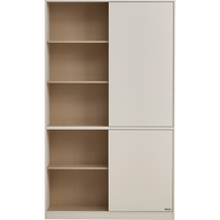 林氏家居推拉书柜储物柜一体书架客厅组合展示门置物靠墙方满系列RG1X 暖橡+灰|1.2m推拉门书柜