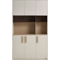 林氏家居推拉书柜储物柜一体书架客厅组合展示门置物靠墙方满系列RG1X 暖橡+灰|1.2m常规书柜