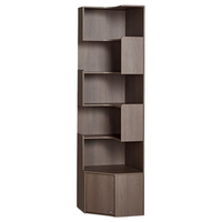 林氏家居转角书柜拐角书架一体靠墙置物架边柜角柜子RG2X方满系列 胡桃|转角书柜