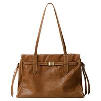 Fion/菲安妮植鞣牛皮托特包高级小众真皮大容量手提斜挎包女