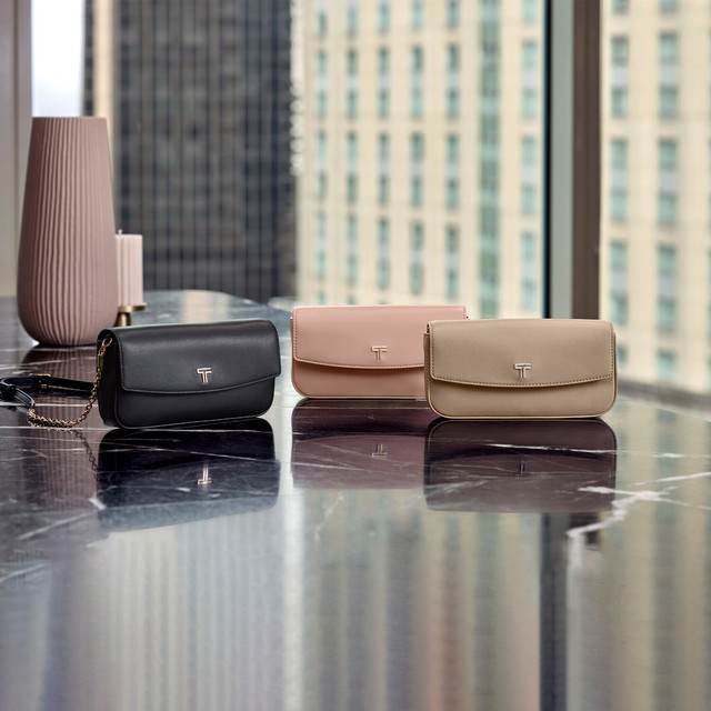 TUMI BELDENSLG 【情人节礼物】牛皮斜挎链条钱包 黑金属色