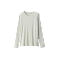 無印良品 MUJI 女式 使用大豆纤维罗纹织圆领长袖T恤 休闲女士