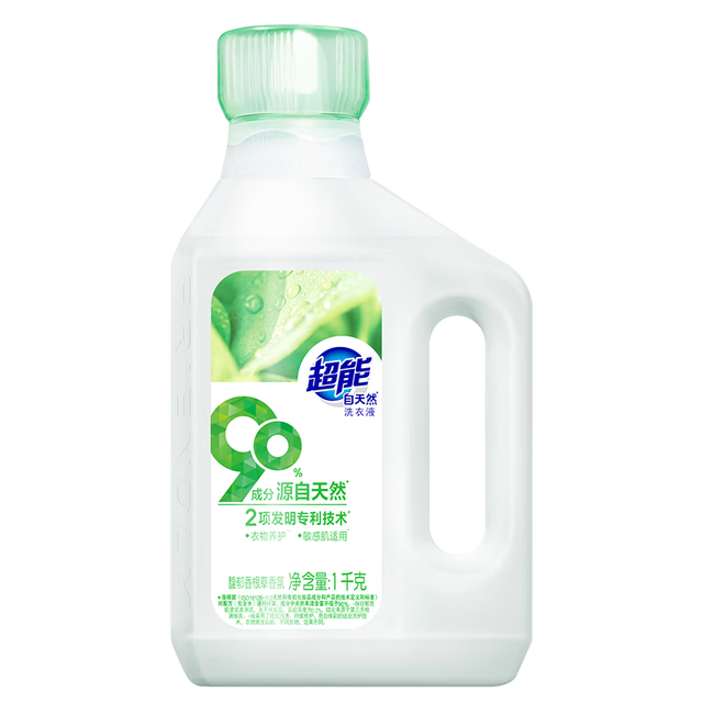 超能 自天然洗衣液 1kg*1瓶 香根草香