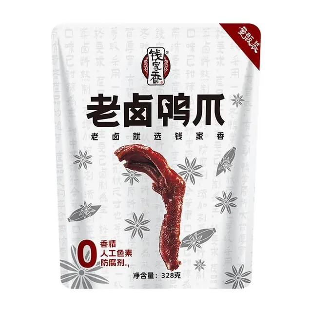 钱家香 老卤鸭掌 酱香味 328g*2袋 休闲零食