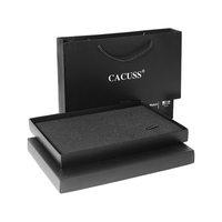 CACUSS【礼盒装】围巾男冬季纯色保暖羊毛围脖礼盒装男士长辈W0055 黑色