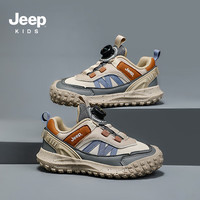 Jeep 革面耐磨板鞋 米/卡其 33码 儿童运动鞋