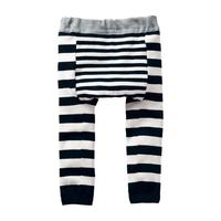 千趣会 SENSHUKAI童装男童女童裤子春秋季长裤加裆弹力宝宝屁屁爬爬裤儿童裤子 黑色&白色 80 /90cm