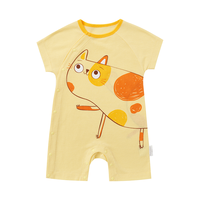 夏季婴幼儿侧开针织连体服 舒适圆领 宽松不紧勒