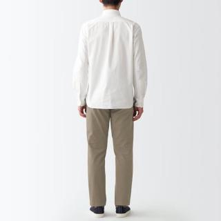 無印良品 MUJI 男式 横竖弹力丝光斜纹修身裤