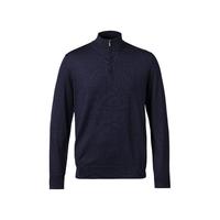 CHARLES TYRWHITT 海军蓝美利奴羊毛拉链领男士保暖毛衣休闲针织衫
