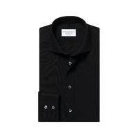 CHARLES TYRWHITT 修身黑色商务温莎领纯棉英式男士免烫长袖衬衫