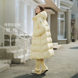 坦博尔 25冬季羽绒服女装过膝长款连帽保暖面包服舒适时尚外套