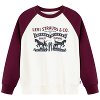 Levi's【加绒】李维斯儿童运动套装童装卫衣2025冬季新款男童长袖 糖果白 1