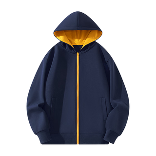 凡客诚品（VANCL）连帽外套男潮流撞色休闲卫衣开衫青少年春秋季重磅上衣 藏青 L