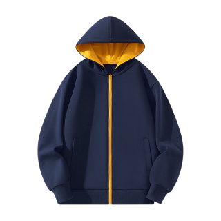 凡客诚品（VANCL）连帽外套男潮流撞色休闲卫衣开衫青少年春秋季重磅上衣 藏青 L