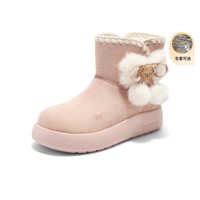 张雅琪同款TATA他她黄油小熊雪地靴女保暖加绒毛毛棉鞋靴KXL03DD5 37
