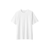 無印良品 MUJI（無印良品 ）男式 水洗 粗棉线 圆领短袖T恤 男士打底衫男款 25年春季AB1MFA5S 白色 XL (180/104A)