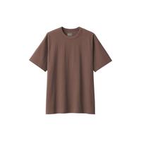 無印良品 MUJI（無印良品 ）男式 水洗 粗棉线 圆领短袖T恤 男士打底衫男款 25年春季AB1MFA5S 深紫红色 XL (180/104A)