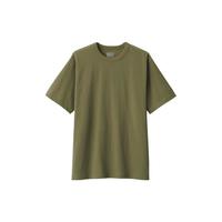 無印良品 MUJI（無印良品 ）男式 水洗 粗棉线 圆领短袖T恤 男士打底衫男款 25年春季AB1MFA5S 卡其绿 XL (180/104A)