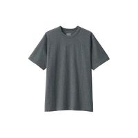 無印良品 MUJI（無印良品 ）男式 水洗 粗棉线 圆领短袖T恤 男士打底衫男款 25年春季AB1MFA5S 炭灰色 L (175/100A)