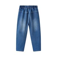 迪士尼儿童牛仔裤休闲百搭宽松长裤2025夏季女中大童显瘦直筒阔腿裤 牛仔蓝【加绒加厚】 140 cm