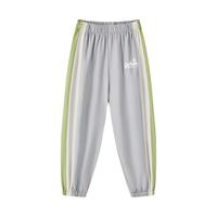 迪士尼儿童轻薄透气防蚊裤夏季拼色织带休闲裤卡通遮阳裤子 灰色 150