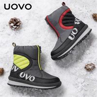 优沃 男童靴子新款冬季男童雪地棉靴中大童保暖短靴潮户外运动童鞋