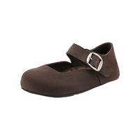 百丽周雨彤同款半糖吐司鞋泡芙鞋女24秋季勃肯鞋B7Y1DCQ4 啡色 39