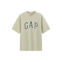 Gap男女装2025春季纯棉经典logo圆领短袖T恤宽松上衣725616 浅绿色 L (175/96A)亚洲尺码