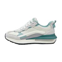 斯凯奇可颂鞋|夏女厚底增高德训鞋华夫阿甘鞋休闲运动鞋透气板鞋 灰色/浅蓝色/GYLB 39.5