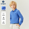 navigare 意大利小帆船童装儿童长袖POLO衫春季翻领儿童长袖T恤 春日微风电光蓝 160