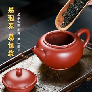 保尔宜兴紫砂壶原矿纯全手工紫砂壶大红袍水平壶功夫茶具