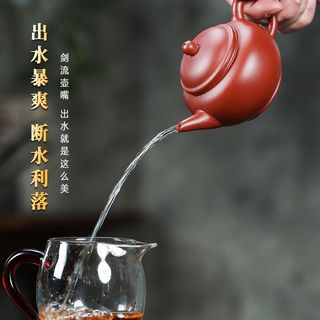 保尔宜兴紫砂壶原矿纯全手工紫砂壶大红袍水平壶功夫茶具