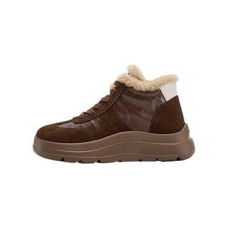  Bata/拔佳 厚底高帮 女士休闲鞋 啡色 37