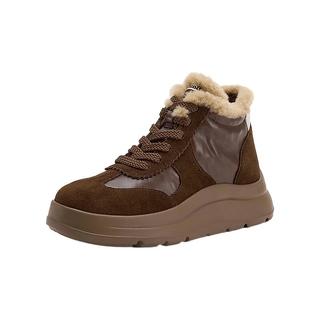  Bata/拔佳 厚底高帮 女士休闲鞋 啡色 37