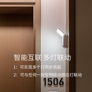 智物 联动感应壁灯入户灯人体感应灯小夜灯充电智能无线灯免接线 联动感应壁灯8800毫安（1个）