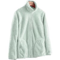 雪中飞 SNOWFLYING摇粒绒短外套女立领保暖春秋季时尚休闲双面穿男女同款百搭纯色上 抹茶绿男女同款 M (165) 165/86A