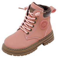 巴布豆（BOBDOG）男童鞋软底加绒二棉鞋儿童靴子冬季新款女童保暖马丁靴 卡其色 36 适合脚长21.8cm